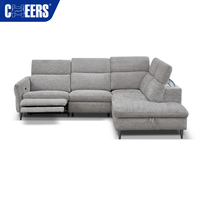 Canapé inclinable électrique modulaire MANWAH CHEERS en forme de L avec rangement et ottoman, idéal pour le salon