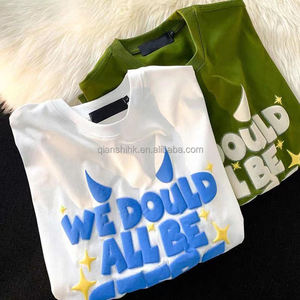 T-shirt imprimé bouffant d'été graphique personnalisé fabricant Streetwear uni T-shirt à col rond Boxy T-shirt surdimensionné pour hommes - Product Image 1