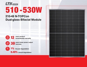 แผงโซลาร์เซลล์แบบสองหน้า N-Type TOPCon ประสิทธิภาพสูง <span class=keywords><strong>530</strong></span> วัตต์ โมโนคริสตัลไลน์แบบกระจกสองชั้น ขนาด 210 มม. แบบฮาล์ฟเซลล์ สำหรับระบบพลังงานเชิงพาณิชย์ - Product Image 2