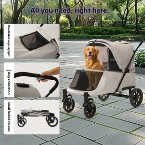 Hafif taşınabilir evcil hayvan arabası 4 tekerlekler ile katlanabilir ve rahat büyük kapasiteli dayanıklı evcil hayvan taşıyıcı kediler ve köpekler için - Product Image 4