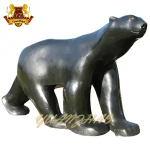 Hiện đại ngoài trời nhà vườn trang trí cuộc sống Kích thước thủ công kim loại gấu bắc cực bức tượng Đồng động vật gấu tác phẩm điêu khắc