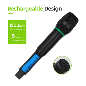Sistema Microfonico Wireless Professionale RAYHAYES RG-H12S 2.4G con Doppio Microfono Portatile RGB per <span class=keywords><strong>Karaoke</strong></span> - Product Image 3
