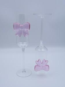 Copa de champán de lujo con lazo de mariposa hecho a mano al por mayor, <span class=keywords><strong>flauta</strong></span> con cinta 3D para regalo de boda - Product Image 4