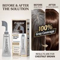Lotion colorante permanente sans ammoniaque, coloration capillaire naturelle à base de plantes biologiques, couverture des cheveux gris, coloration capillaire professionnelle pour salon et domicile