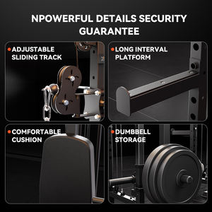 Pinjian entraîneur avancé pliant Fitness maison Squat <span class=keywords><strong>banc</strong></span> presse multi-fonction pliant Smith Machine portique intégré - Product Image 6