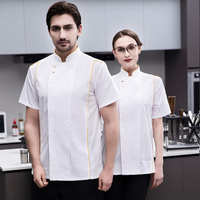 Professionele Japanse Sushi Chef Kokkasten Dames Dames Chefsuniformen Zwarte Korte Mouw Chef-Koksjack Outfit