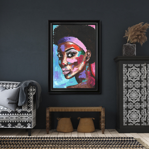 Retrato Colorido <span class=keywords><strong>de</strong></span> Mujer Africana, Arte <span class=keywords><strong>de</strong></span> Pared Acrílico, Pintura Moderna Abstracta <span class=keywords><strong>de</strong></span> Mujer Negra - Product Image 1