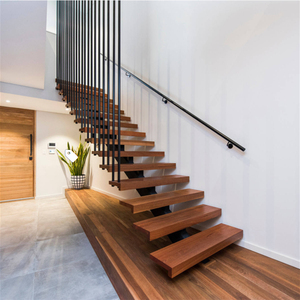 Rampe d'escalier moderne en verre vertical pour intérieur, durable, avec poutre blanche - Product Image 4