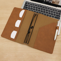 Couverture de carnet en cuir, étui de protection pour journal de voyage avec bande élastique, pochette multi-cartes, couverture de planificateur rechargeable