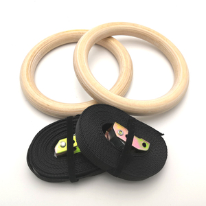 <span class=keywords><strong>Anneaux</strong></span> de gymnastique en bois avec sangles réglables - Product Image 1