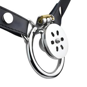 Venta al por mayor, jaula de castidad invertida con bola de Metal sólido portátil para hombres, bloqueo negativo para pene, dispositivo Sissy para adultos, Juguetes sexuales para <span class=keywords><strong>parejas</strong></span> - Product Image 4