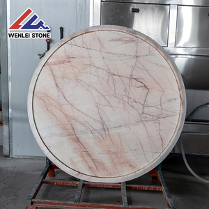 원래 천연 Calacatta 핑크 Breecia Napolon 대리석 석판 식탁 지원 디자인 제작 대리석 돌 - Product Image 4