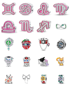 Collana con Ciondolo a Forma di Cuore FOREVER Love con Zirconi Colorati Taglio Rosa, Placcata in Argento, Gioiello Unisex per Uso Quotidiano - Product Image 1