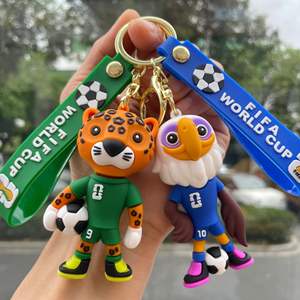 2026年 クロスボーダー アメリカ-カナダ-メキシコ マスコットサッカー PVC製 丸型漫画人形ペンダントキーホルダー 小さなギフト - Product Image 4