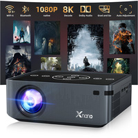 Projecteur intelligent natif 1080P avec mise au point automatique, décodage 8K, WiFi 6, Bluetooth et Dolby Audio pour le home cinéma et la chambre à coucher