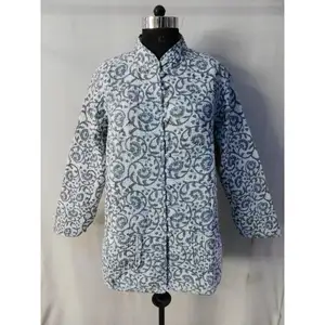 बोहेमियन कपास रंगीन जाकेट ब्लॉक पुष्प मुद्रित सर्दियों पहनने जैकेट रजाई बना हुआ कोट