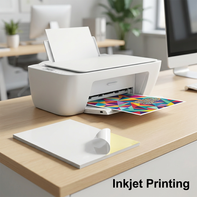Waterproof A4 Size Sticker Paper Matte White Vinyl Sticker Paper 100 Sheets A4 Glossy Sticker Paper for Inkjet Printing