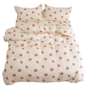 Copripiumino con stampa zucca autunnale Set di <span class=keywords><strong>lenzuola</strong></span> matrimoniali federe in tessuto di poliestere di alta qualità copripiumino biancheria da <span class=keywords><strong>letto</strong></span> - Product Image 1