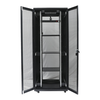 Taille personnalisée 18U-42U Data Center armoire de serveur sur pied en acier double porte 19 "maille porte 42U extérieur noir 12U Stock