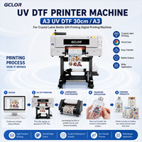 Imprimante UV DTF A3 UV DTF 30cm / A3 pour l'impression numérique d'étiquettes en cristal, de bouteilles et de cadeaux