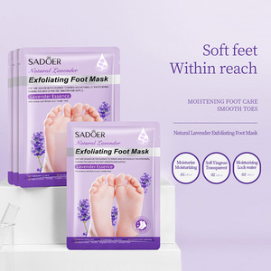 Masque pour les pieds SADOER en lait de chèvre biologique hydratant, exfoliant et blanchissant à la lavande pour adultes (vente en gros) - Product Image 3