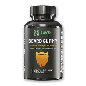 Gummies pour la croissance de la barbe OEM/ODM pour hommes, ingrédients naturels favorisant la croissance des poils de la barbe. - Product Image 1