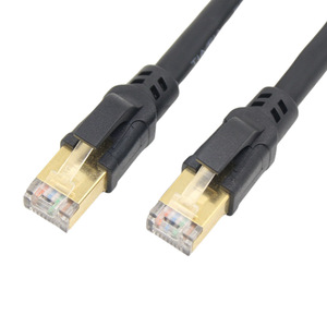 Câble réseau Cat8 SSTP double blindage, connecteur RJ45 noir, résistance à la traction 100N, qualité professionnelle - Product Image 1
