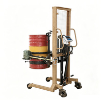 Transfugeur de fûts numérique 450 kg avec levage hydraulique manuel 1,5 m, contrôle du transfert de liquide, mesure du poids et rotation des fûts