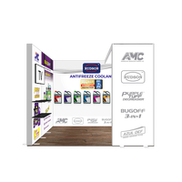 Stand d'exposition modulaire 10x10 avec cadre SEG, éclairage LED et étagères, sans outil, portable