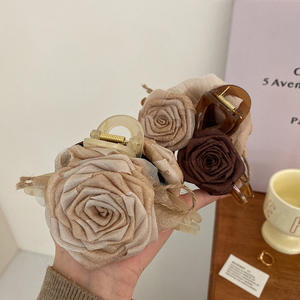 Rose séchée <span class=keywords><strong>pince</strong></span> à <span class=keywords><strong>fleurs</strong></span> française femmes super fée grande griffe de <span class=keywords><strong>cheveux</strong></span> de requin - Product Image 1