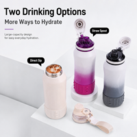 Bouteille d'eau portable réutilisable personnalisée de 25 oz en acier inoxydable 316 à double paroi isolée sous vide pour boissons chaudes et froides, avec sangle de transport pour le sport