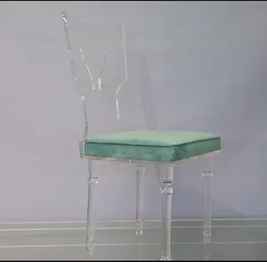 Silla de comedor acrílica moderna de alta calidad, silla de boda