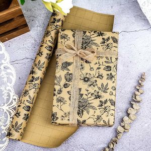 17in Mother's Day gift wrapping <b>paper</b> floral <b>pattern</b> kraft <b>paper</b> with back cut lines customizable size <b>pattern</b> logo - Product Image 1