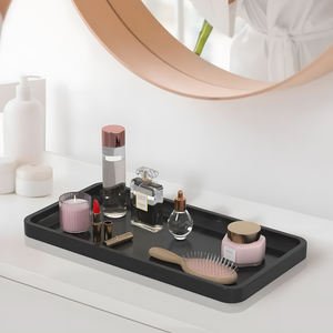 Plateau de réservoir de toilette plateaux de salle de bain noirs plateau de vanité pour la boîte d'organisateur de décor à la maison - Product Image 2