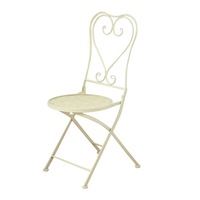 Chaises pliantes en métal de couleur personnalisée HE-1340, pour mariage et jardin extérieur, chaises de bistrot décoratives en fer forgé