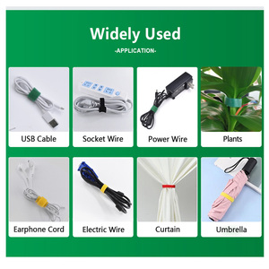 10mm bán buôn đầy màu sắc Tự-gripping double side Velcro Fastener Băng trở lại trở lại móc và vòng lặp Cable Tie - Product Image 6
