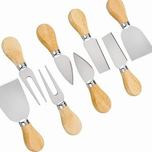 Cuchillos de queso profesionales de alta calidad de acero inoxidable, mangos de madera ecológicos, corte de frutas y verduras al por mayor - Product Image 1