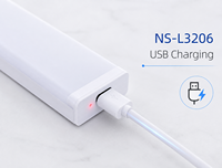 Lumière de placard à LED rechargeable par USB-C avec détecteur de mouvement, fonctionne sur piles, sans fil, magnétique, design moderne