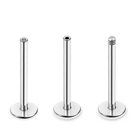 Wholesale Customized F136 Titanium Alloy Lip Studs Earring Rods External and Internal Threads Plug-in Rods Flat Back