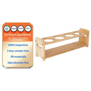 Houten Keuken Kruidenfles Organisator Rek Ronde Sleuf Olie Azijn Opberghouder Display Rack