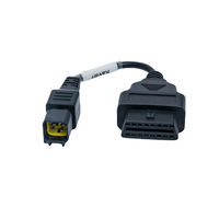 Cable de Diagnóstico OBD a 6 Pines de 30 cm, 12V, Impermeable IP67, con Conductor de Cobre Puro y Adaptador para Motocicleta
