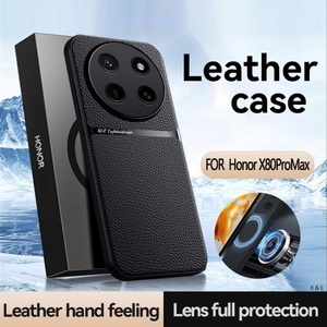 Funda Protectora de Lujo para Honor <span class=keywords><strong>X80pro</strong></span> Max, Textura de Cuero, Tacto Sedoso, TPU Mate, PC, Soporte Magnético para Auto, Antiarañazos - Product Image 2