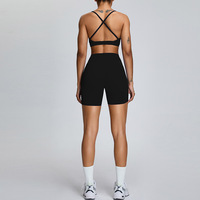 Lcool nouveau Style Sexy fines bretelles sport soutien-gorge bout à bout Shorts deux pièces Gym Yoga ensemble costume femmes entraînement Fitness vêtements actifs