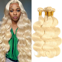 Prix de gros, lots de cheveux brésiliens Remy 10A blonds # Cheveux humains 100% naturels, ondulés, non traités chimiquement, pour tresses, pour femmes noires