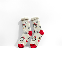 Nouvelle Arrivée Noël Chaussettes d'intérieur thermiques antidérapantes à motif cœur mignon pour femme usage quotidien