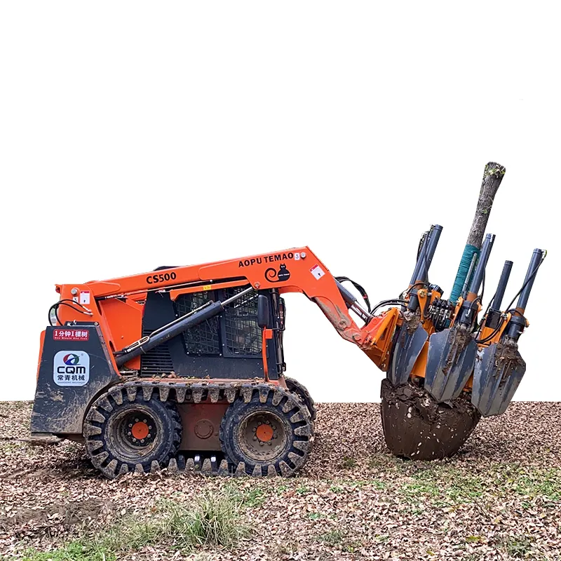 Besar/mini selip Steer Loader untuk traktor pohon Spade penggali mesin untuk berbagai jenis pohon penanaman ulang