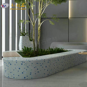 Nuevo banco de terrazo Magic Stone para plantar flores, hecho de GRC, para paisajismo exterior de centros comerciales. - Product Image 2
