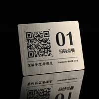 Etiqueta Metálica Moderna Personalizada con Código QR en Blanco, Placa de Identificación con Número de Pedido en Aluminio y Acero Inoxidable para Restaurante o Cafetería
