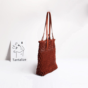 malla de algodón <span class=keywords><strong>Shopper</strong></span> Tote bolso elegante para rato viaje de compras de comestibles diario mujer chica - Product Image 3