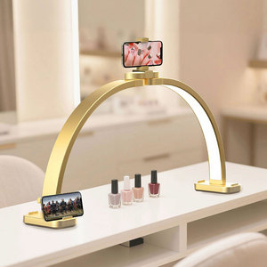 Lampe de bureau LED réglable avec support pour téléphone, commande tactile, lumière blanche chaude à intensité variable, pour le maquillage et les soins des ongles - Product Image 1